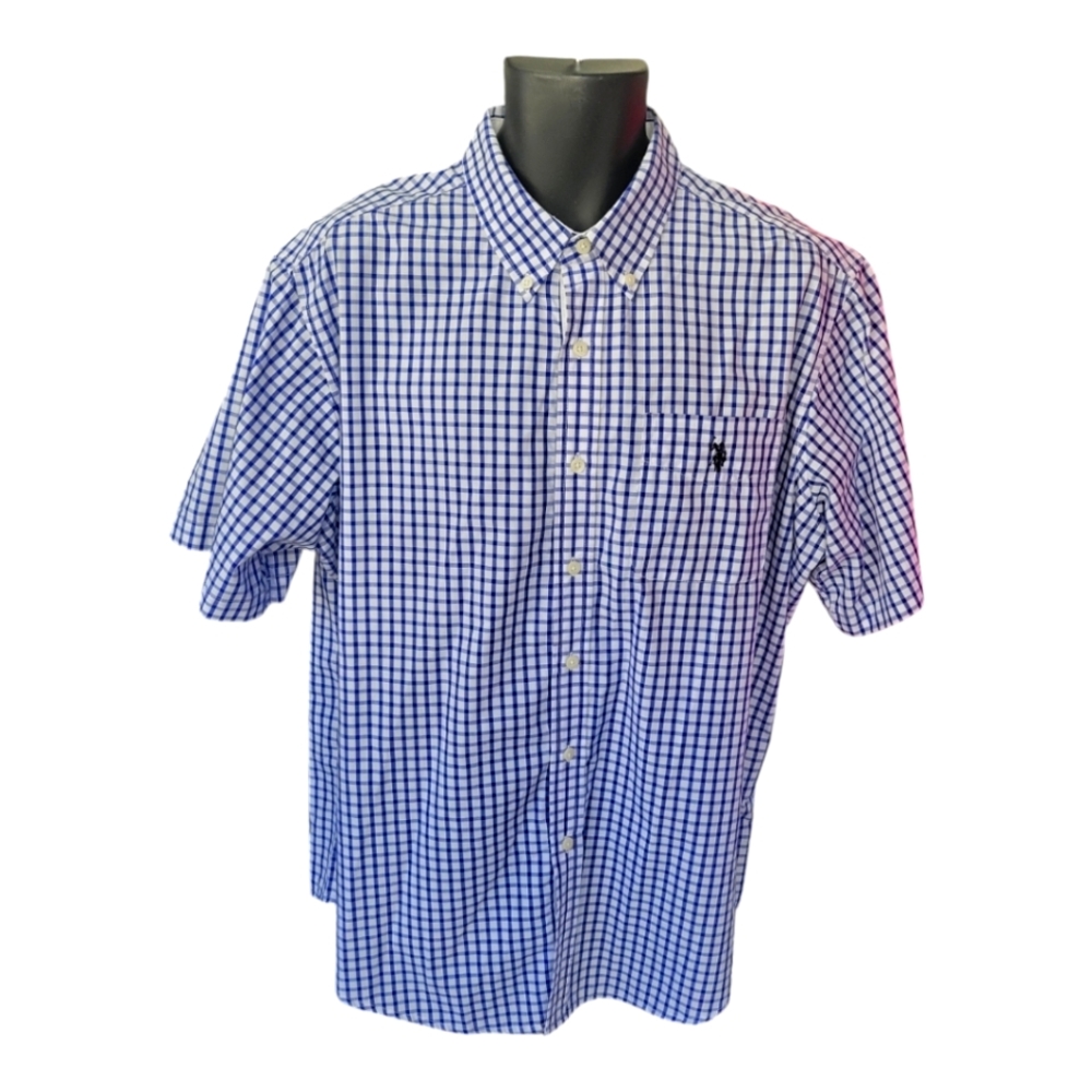 U.S.Polo Assn. | Men's Short Sleeve Plaid/Latise Shirt | Size XL